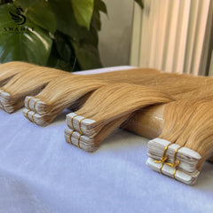 PU Tape In Hair Extensions 100% Remy Human Hair 27 Color