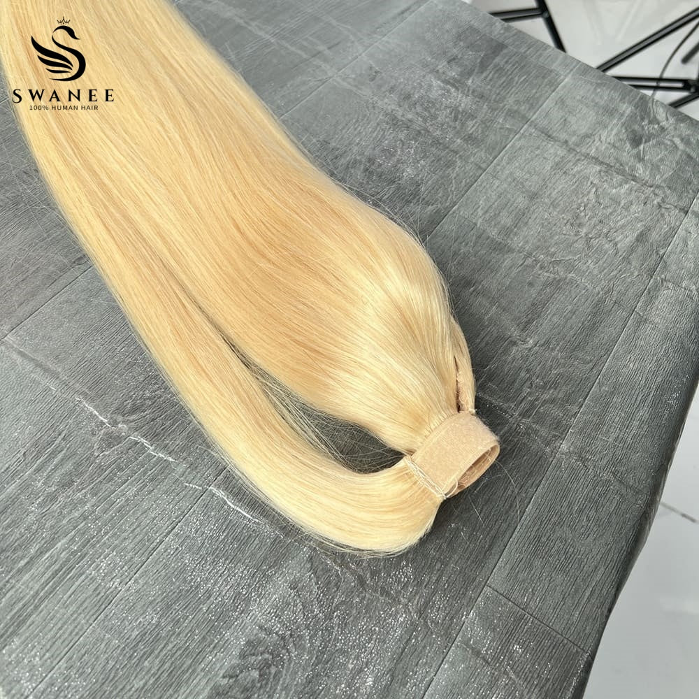 100% Human Hair Ponytail Extensions Straight #613 Blonde