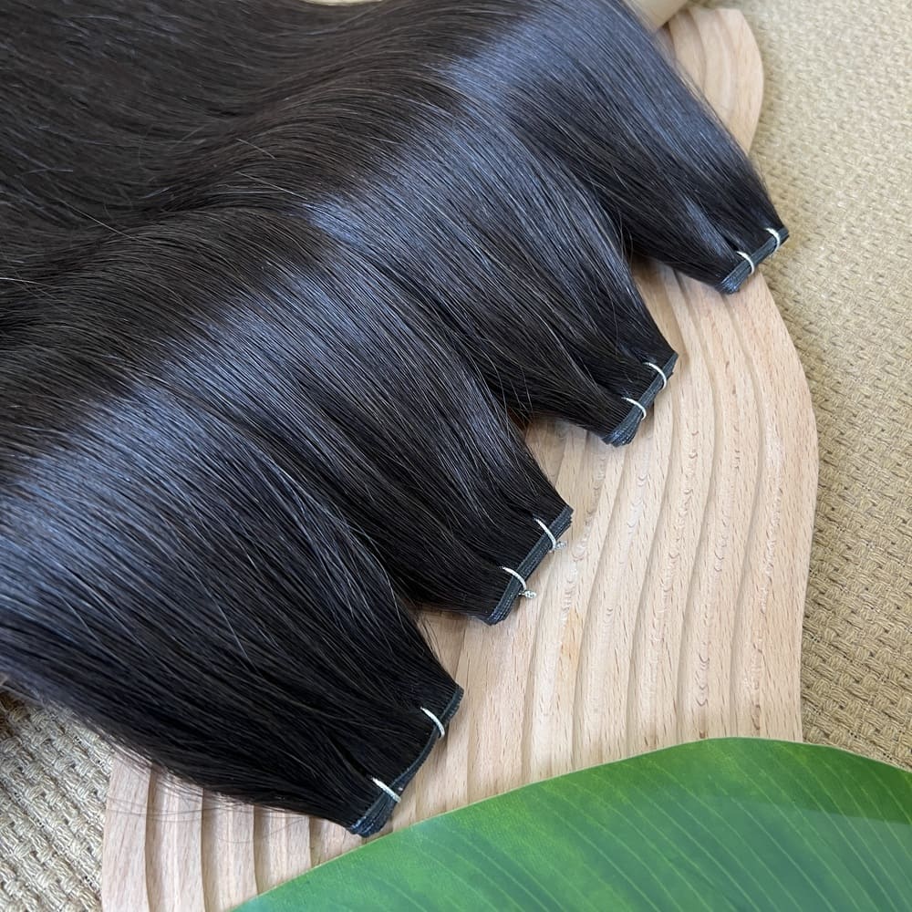 Genius Weft Hair Extensions 100% Remy Human Hair Natural Black #1B