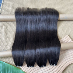 Genius Weft Hair Extensions 100% Remy Human Hair Natural Black #1B