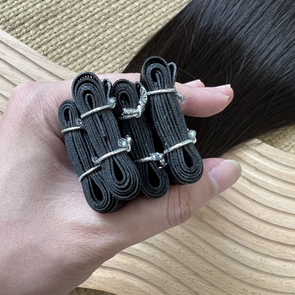 Genius Weft Hair Extensions 100% Remy Human Hair Natural Black #1B