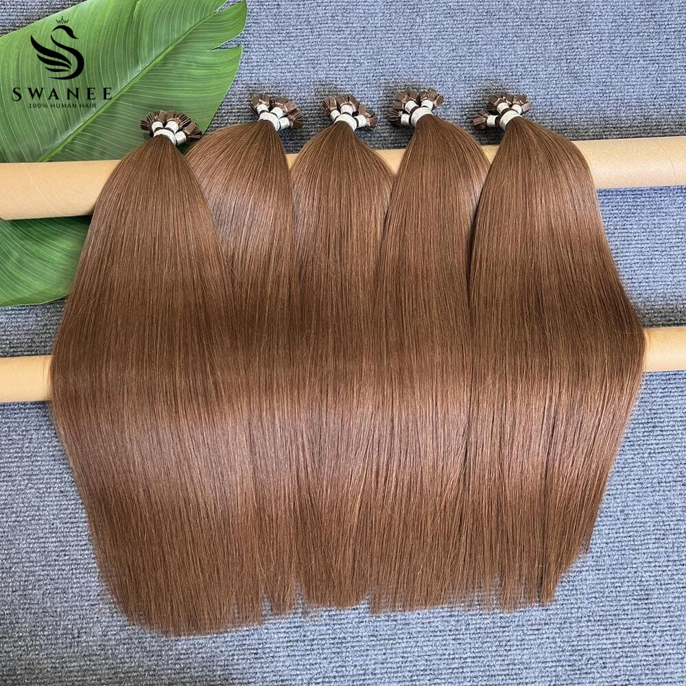 Flat Tip Pre Bonded Hair Extensions 100% Real Human Hair #4 Dark Brown
