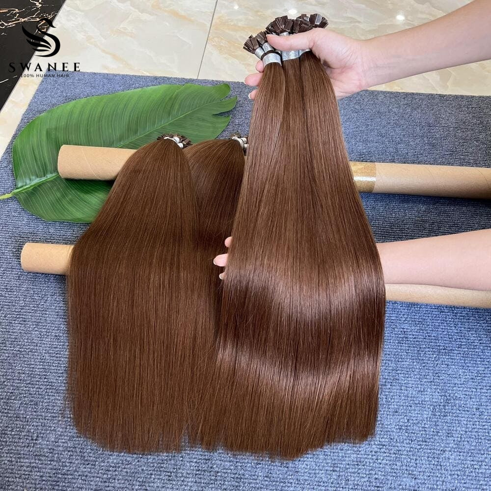 Flat Tip Pre Bonded Hair Extensions 100% Real Human Hair #4 Dark Brown