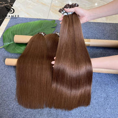 Flat Tip Pre Bonded Hair Extensions 100% Real Human Hair #4 Dark Brown