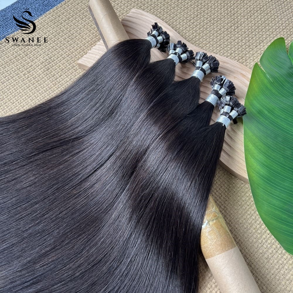 Flat Tip Pre Bonded Hair Extensions 100% Real Human Hair #1B Nature Black