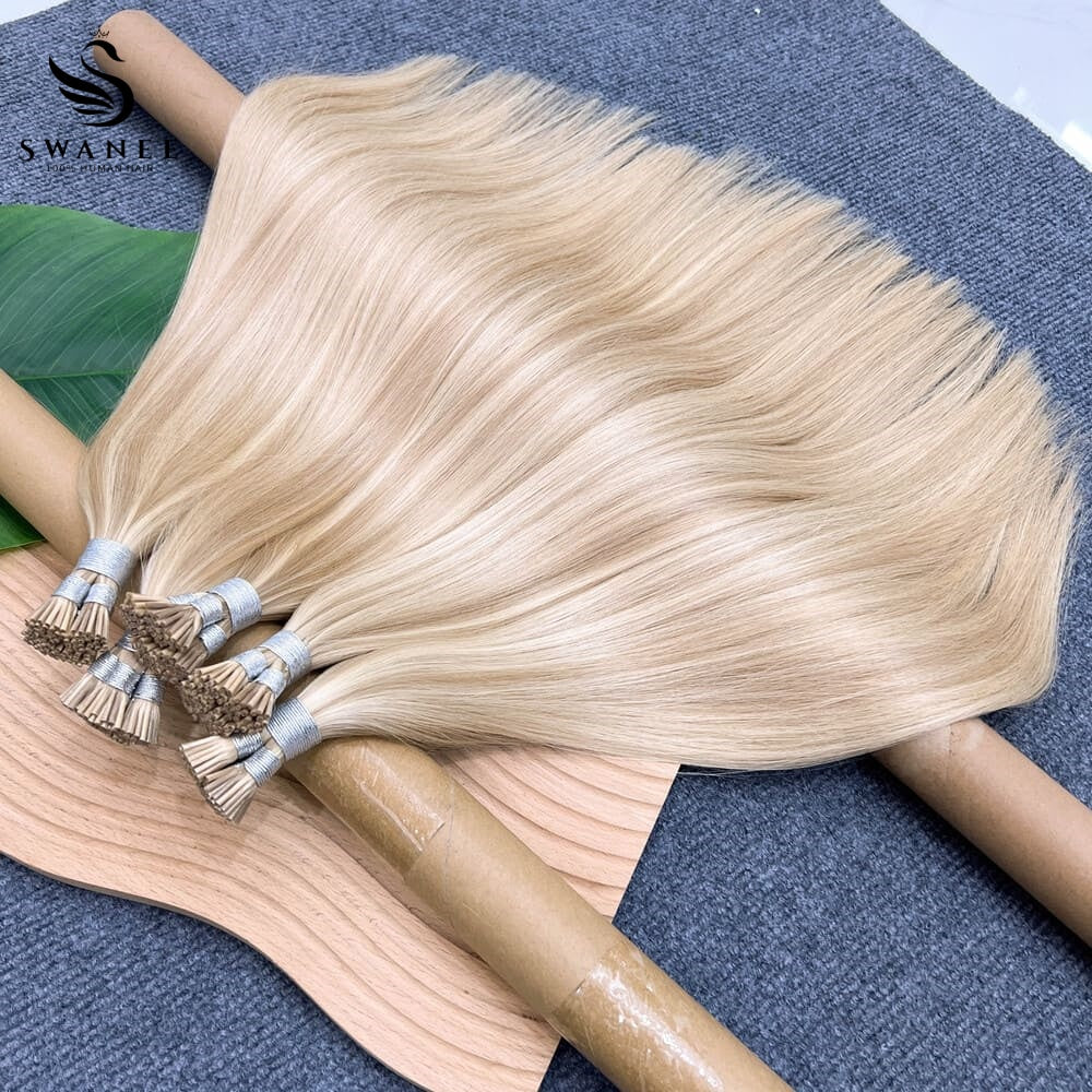 I Tip Pre Bonded Hair Extensions 100% Real Human Hair Pink Gold Blond #P18/613