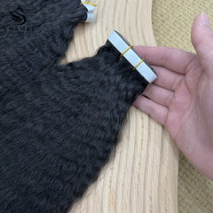 Virgin Hair Machine Weft Extensions 100% Human Hair Nature Black #1B