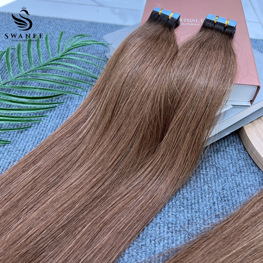 PU Tape In Hair Extensions 100% Remy Human Hair #T1B/30 Color