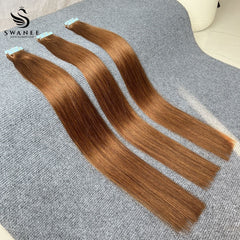 PU Tape In Hair Extensions 100% Remy Human Hair #30 Color