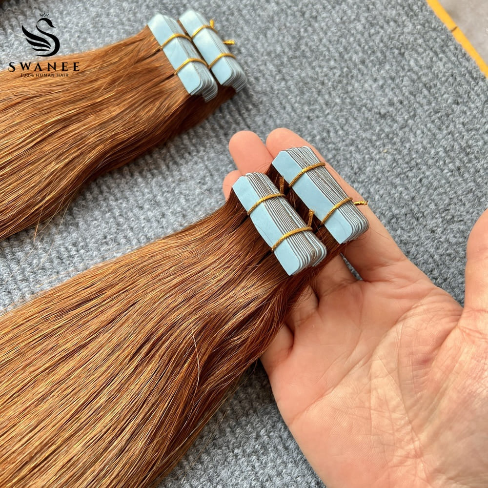 PU Tape In Hair Extensions 100% Remy Human Hair #30 Color