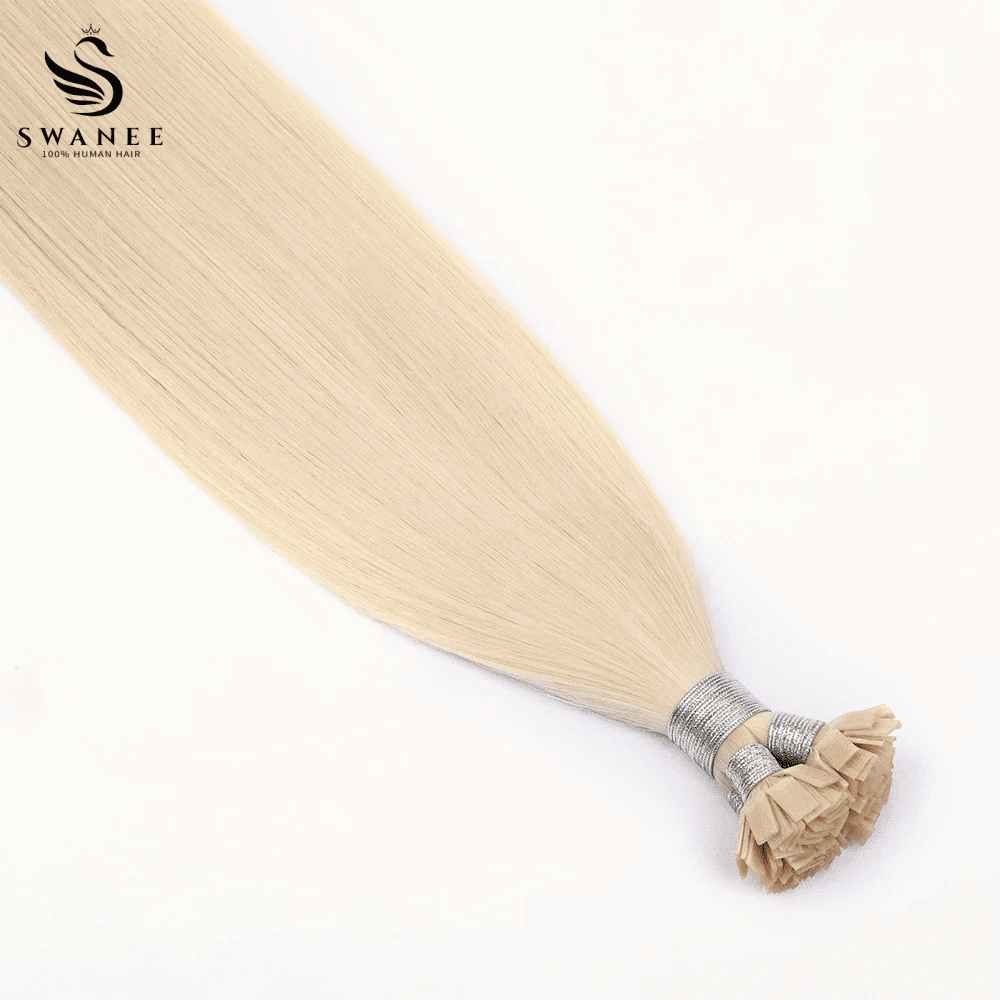 Flat Tip Pre Bonded Hair Extensions 100% Real Human Hair Platinum Blonde #60