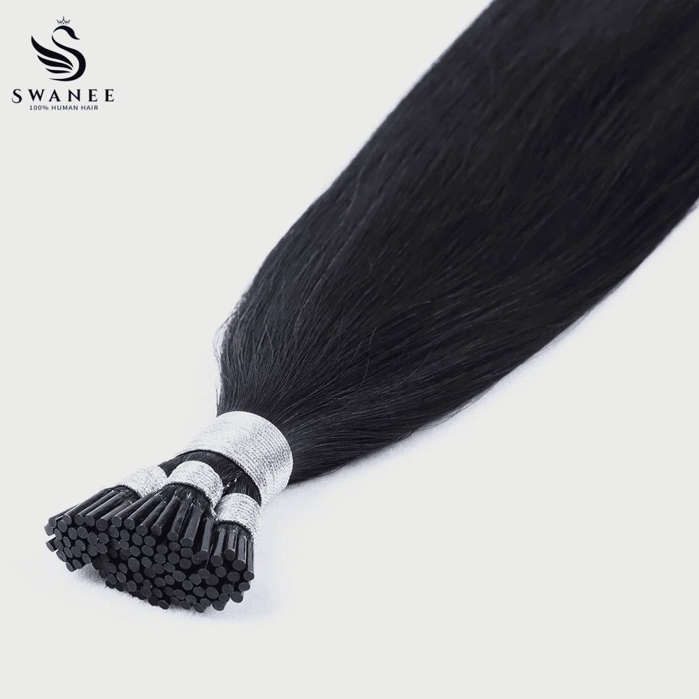 I Tip Pre Bonded Hair Extensions 100% Real Human Hair Jet Black #1