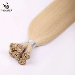 Hand-tied Weft Hair Extensions 100% Human Hair Highlight Blonde P27/60