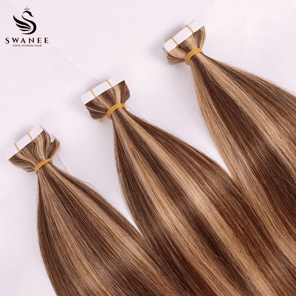 PU Tape In Hair Extensions P4/27 Highlight Tape Hair