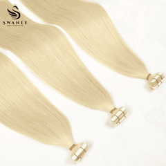 PU Tape In Hair Extensions #60 Platinum Blonde Tape Hair