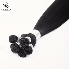 Hand-tied Weft Hair Extensions Remy Hair Quick Weave Natural Black #1B