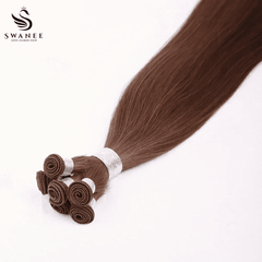 Hand-tied Weft Hair Extensions Remy Hair Quick Weave Dark Brown #4