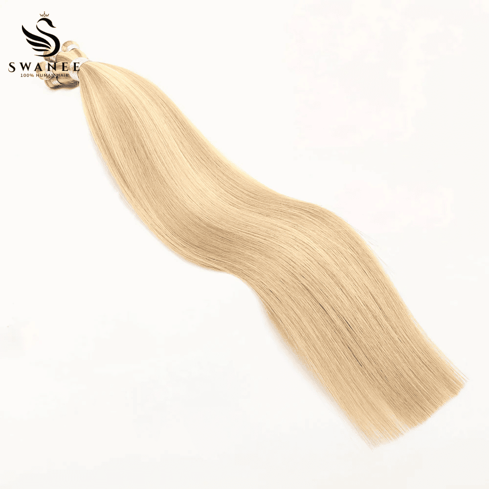 Hand-tied Weft Hair Extensions 100% Human Hair Highlight Blonde P18/613