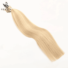 Hand-tied Weft Hair Extensions 100% Human Hair Highlight Blonde P18/613