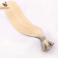 Hand-tied Weft Hair Extensions 100% Human Hair Highlight Blonde P27/60