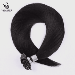 U Tip Keratin Bond Hair Extensions 100% Real Human Hair Natural Black #1B