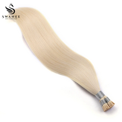 I Tip Pre Bonded Hair Extensions 100% Real Human Hair Platinum Blonde #60