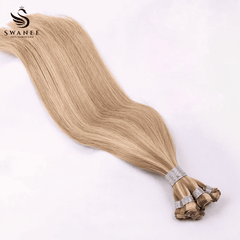 Hand-tied Weft Hair Extensions 100% Human Hair Highlight Blonde P8/613