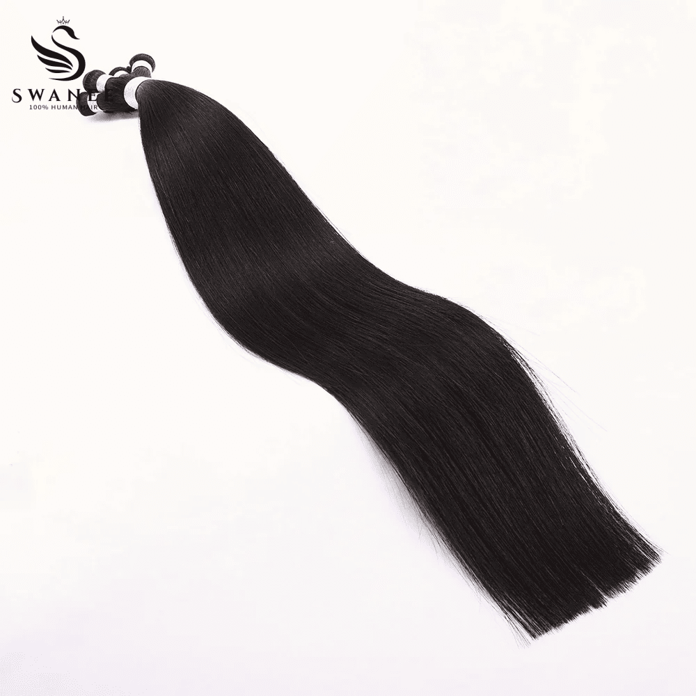 Hand-tied Weft Hair Extensions Remy Hair Quick Weave Natural Black #1B