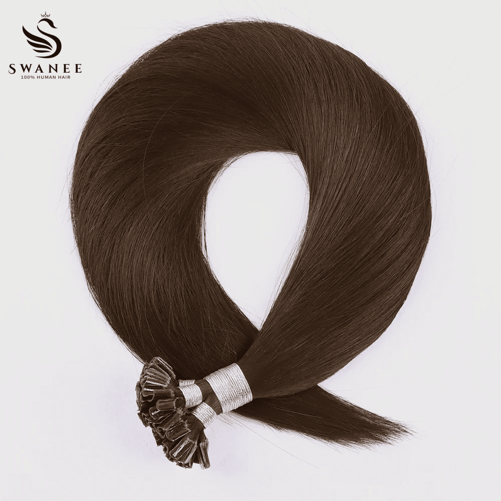 U Tip Keratin Bond Hair Extensions 100% Real Human Hair Dark Brown #4