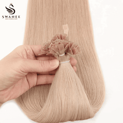 Flat Tip Pre Bonded Hair Extensions 100% Real Human Hair #18a Ash Blonde