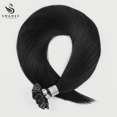 U Tip Keratin Bond Hair Extensions 100% Real Human Hair Jet Black #1