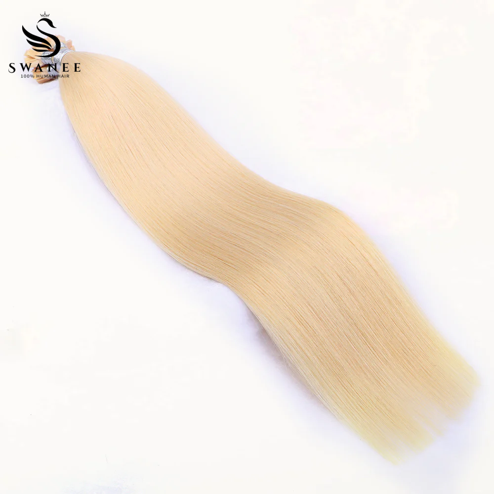 Flat Tip Pre Bonded Hair Extensions 100% Real Human Hair Blonde #613