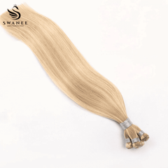 Hand-tied Weft Hair Extensions 100% Human Hair Highlight Blonde P18/613
