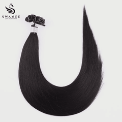 U Tip Keratin Bond Hair Extensions 100% Real Human Hair Natural Black #1B