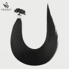 U Tip Keratin Bond Hair Extensions 100% Real Human Hair Jet Black #1