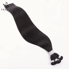 Hand-tied Weft Hair Extensions Remy Hair Quick Weave Natural Black #1B
