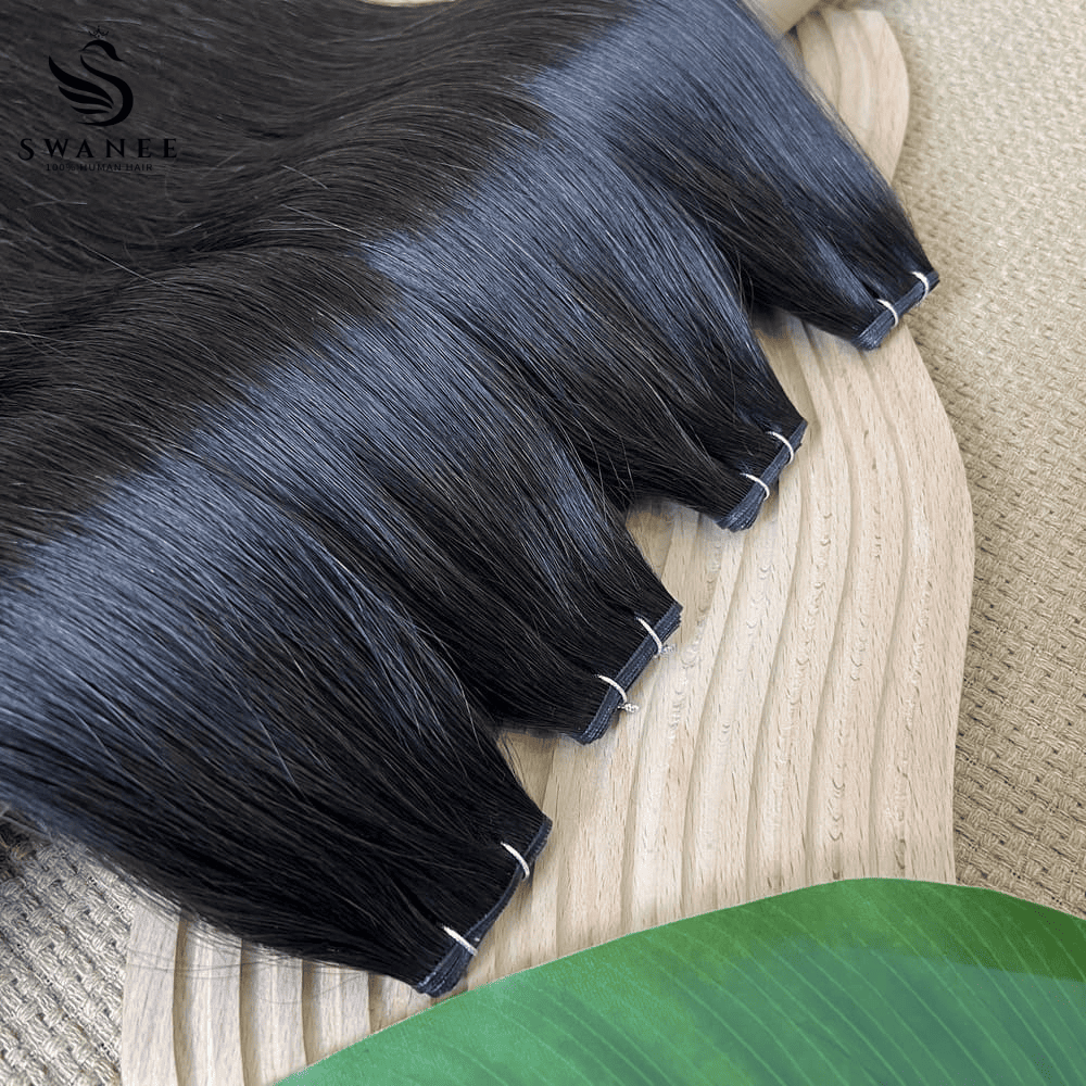 Genius Weft Hair Extensions 100% Remy Human Hair Natural Black #1B