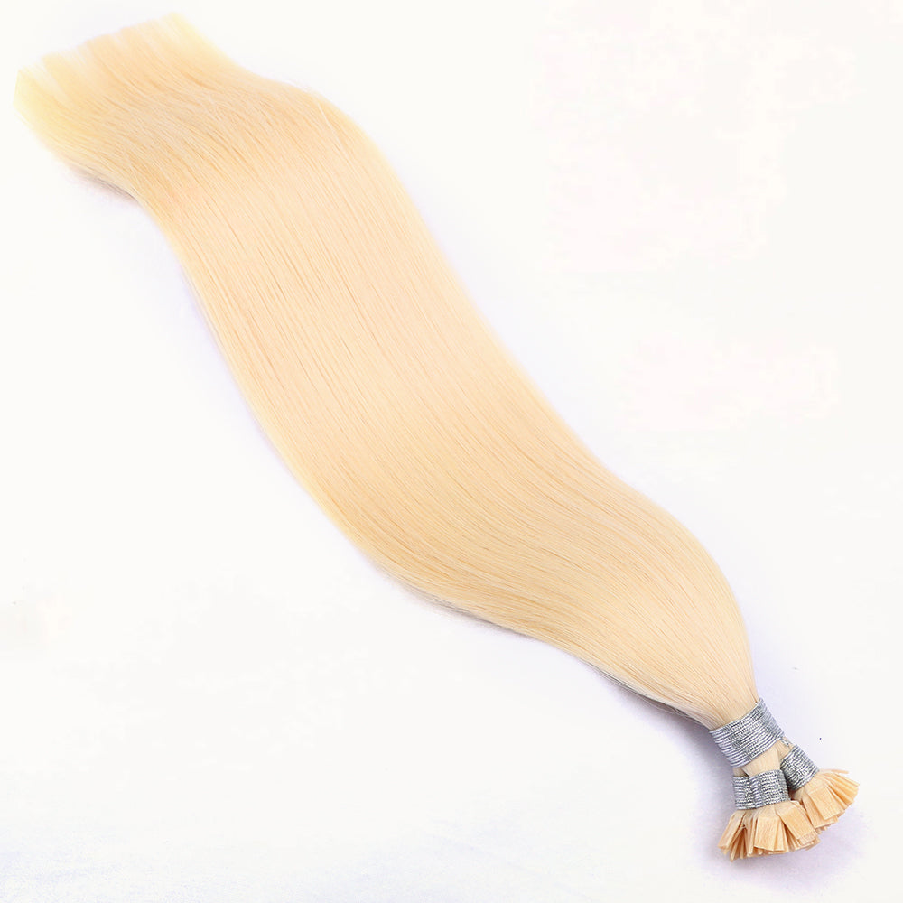 Flat Tip Pre Bonded Hair Extensions 100% Real Human Hair Blonde #613