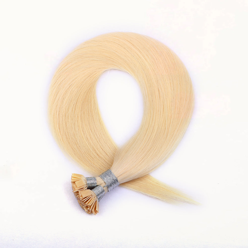 Flat Tip Pre Bonded Hair Extensions 100% Real Human Hair Blonde #613