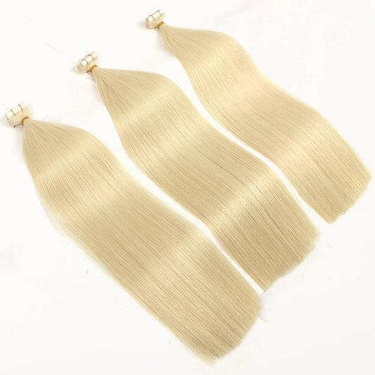 PU Tape In Hair Extensions #60 Platinum Blonde Tape Hair