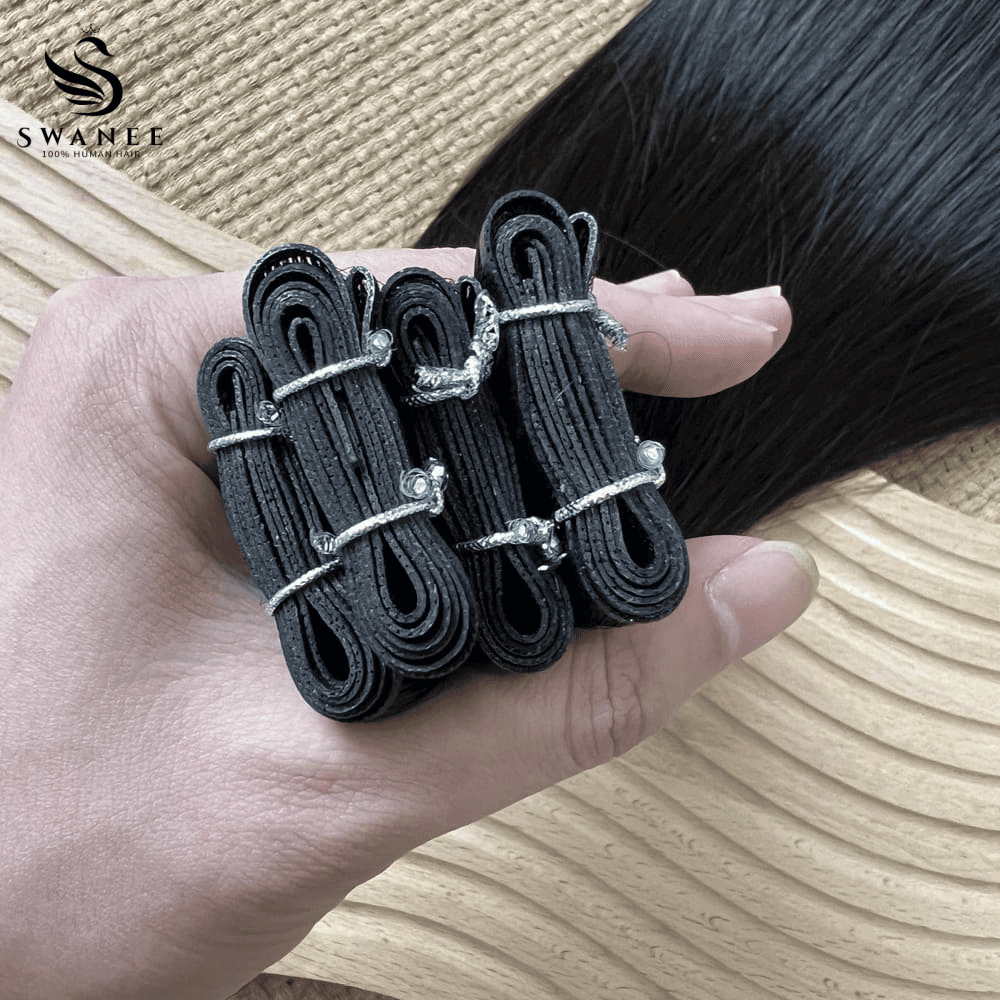 Genius Weft Hair Extensions 100% Remy Human Hair Natural Black #1B