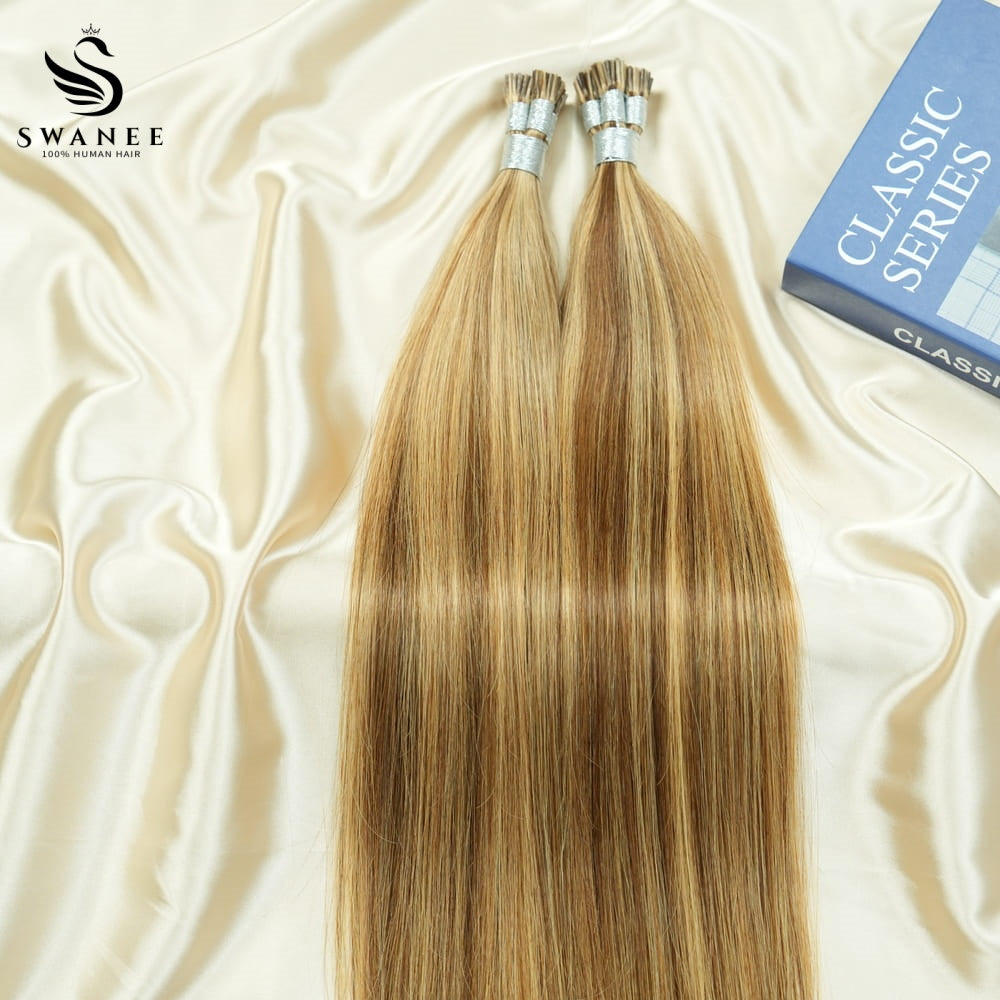 I Tip Pre Bonded Hair Extensions 100% Real Human Hair Highlights #P4/27