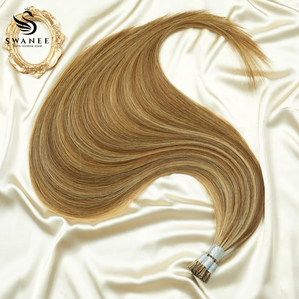 I Tip Pre Bonded Hair Extensions 100% Real Human Hair Highlights #P4/27