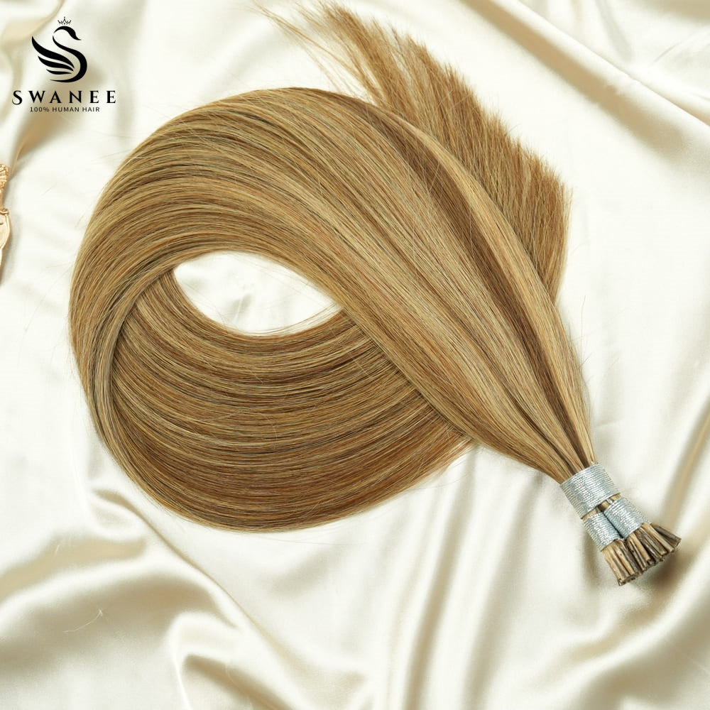 I Tip Pre Bonded Hair Extensions 100% Real Human Hair Highlights #P4/27
