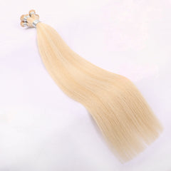 Hand-tied Weft Hair Extensions 100% Human Hair Highlight Blonde P27/60
