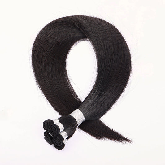 Genius Weft Hair Extensions Remy Hair Quick Weave Natural Black #1B