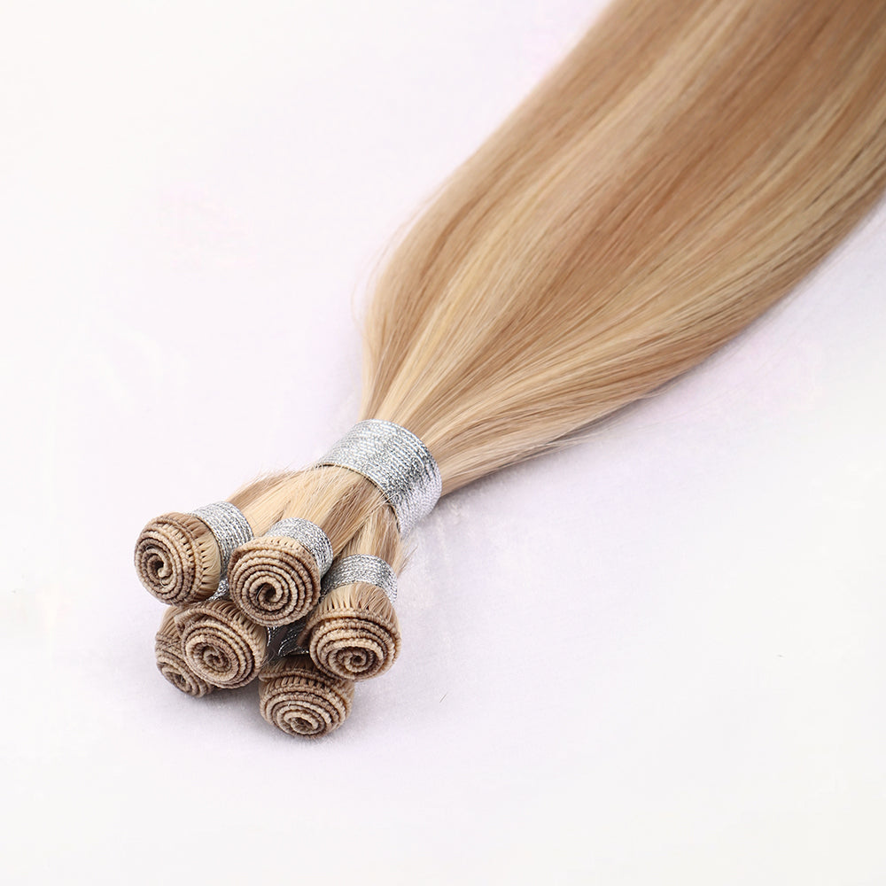 Genius Weft Hair Extensions 100% Human Hair Highlight Blonde P18/613