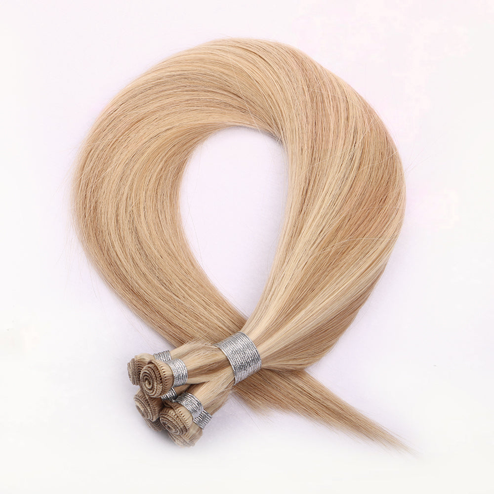 Genius Weft Hair Extensions 100% Human Hair Highlight Blonde P18/613