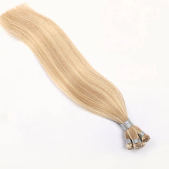 Hand-tied Weft Hair Extensions 100% Human Hair Highlight Blonde P18/613