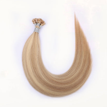 Flat Tip Pre Bonded Hair Extensions 100% Real Human Hair Blonde P18/613